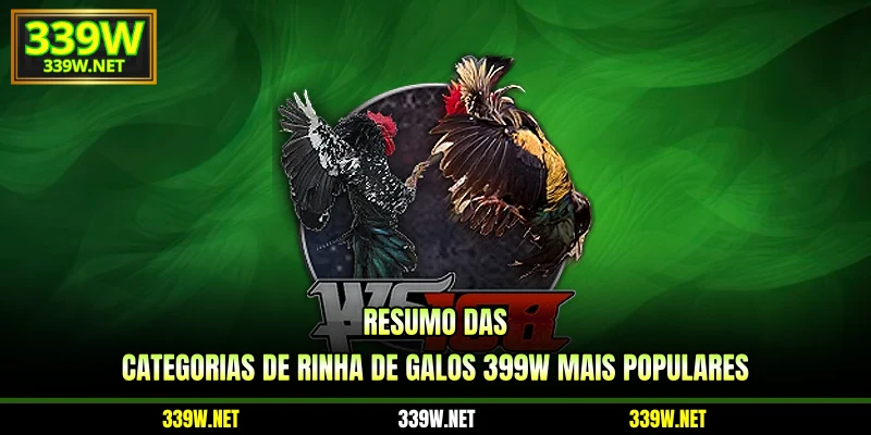Resumo das categorias de Rinha de Galos 399w mais populares